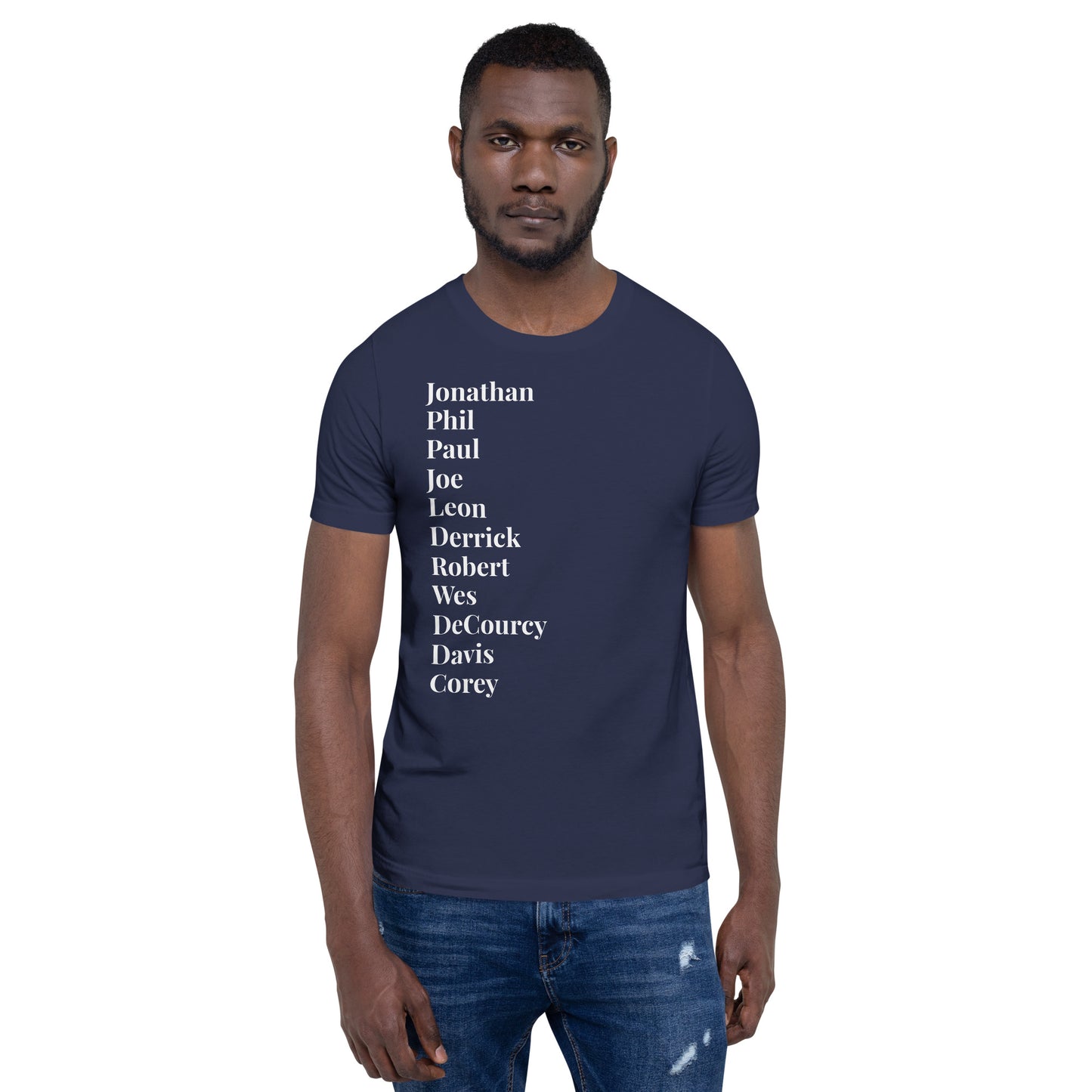 Black TV Male Unisex Tshirt (D9 Red and Blue with White letters options)
