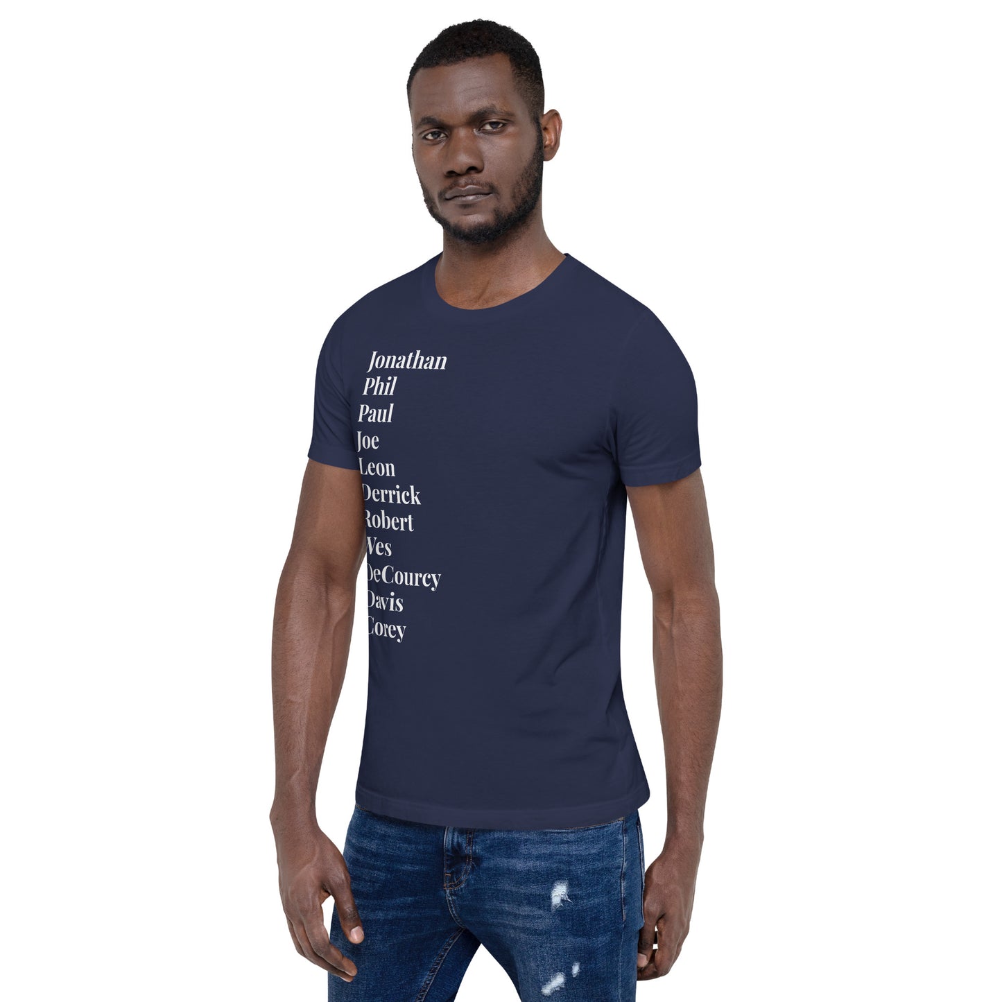 Black TV Male Unisex Tshirt (D9 Red and Blue with White letters options)