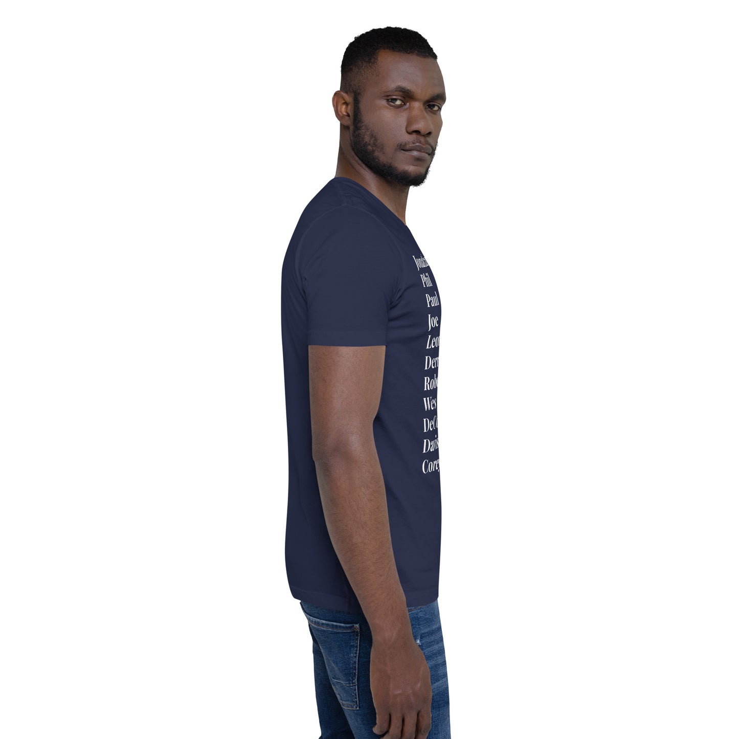 Black TV Male Unisex Tshirt (D9 Red and Blue with White letters options)