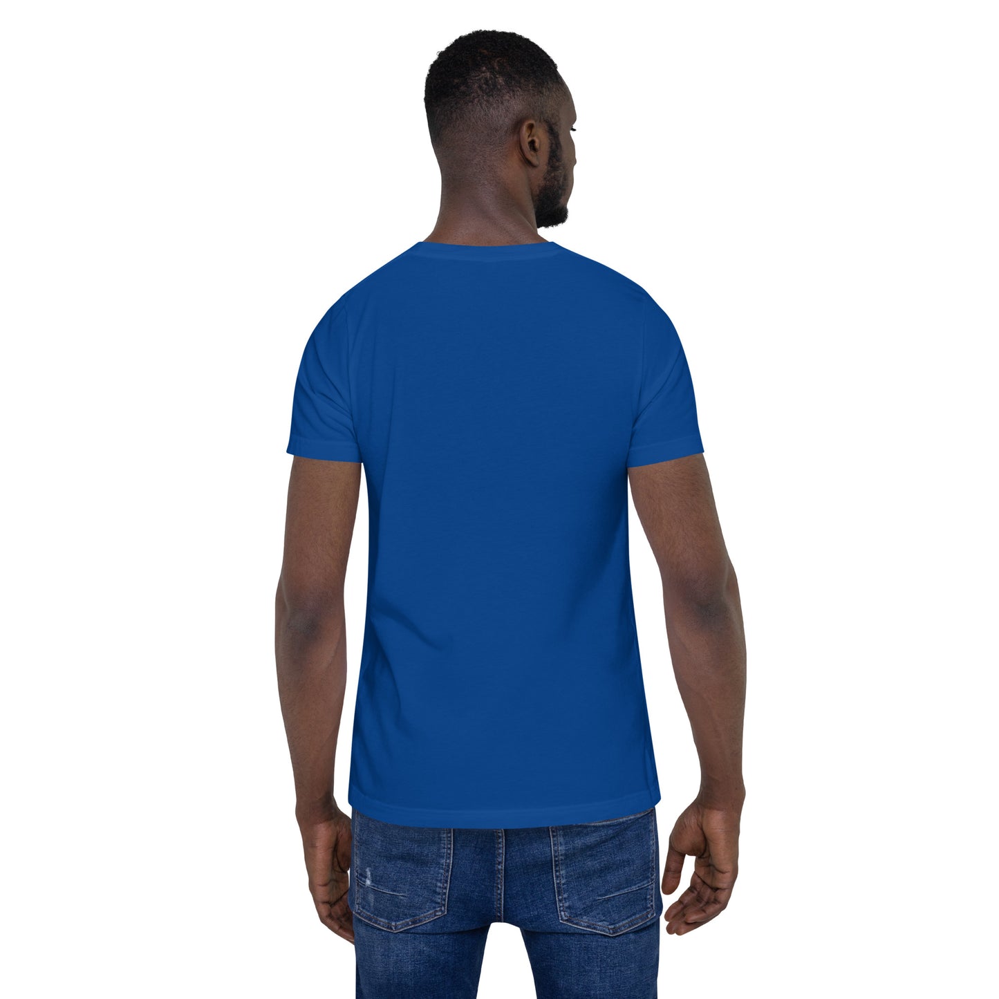 Black TV Male Unisex Tshirt (D9 Red and Blue with White letters options)