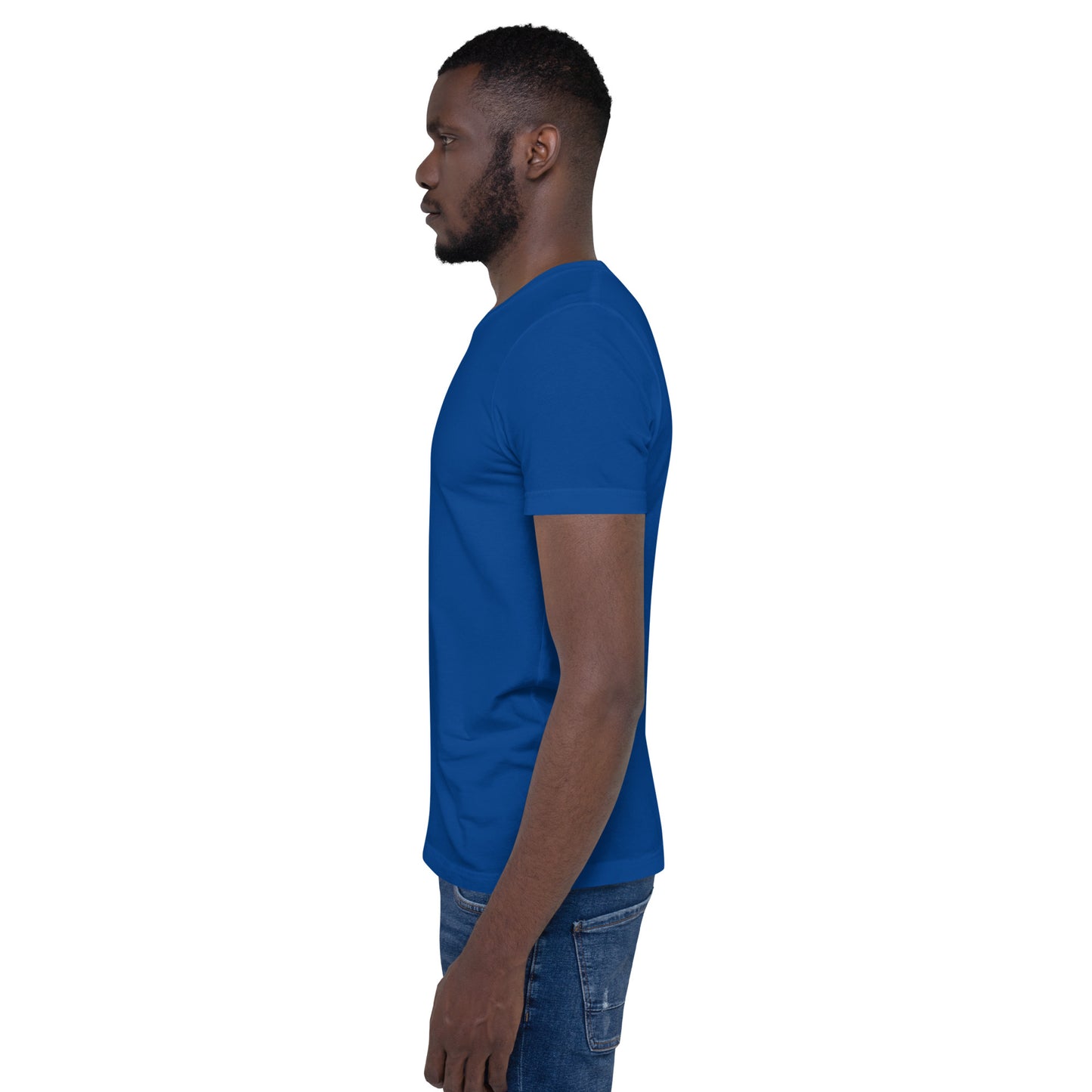 Black TV Male Unisex Tshirt (D9 Red and Blue with White letters options)