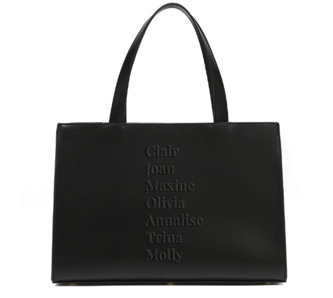 Black TV Lawyers Leather Handbag