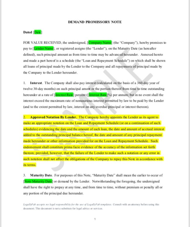 Promissory Note Agreement – Black Lawyers