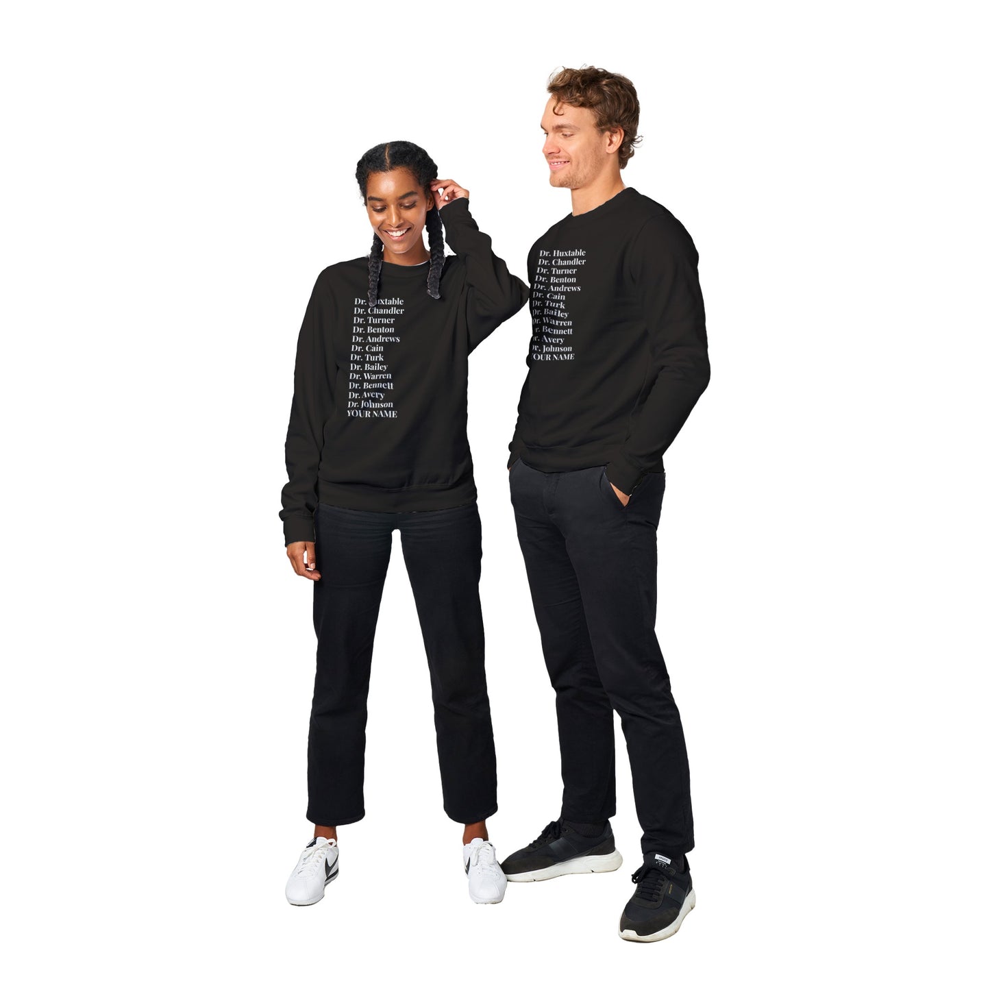 Black TV Doctors & (YOUR NAME) Unisex Crewneck Sweatshirt